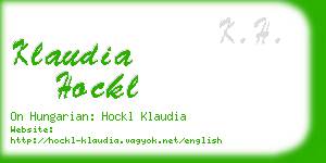 klaudia hockl business card